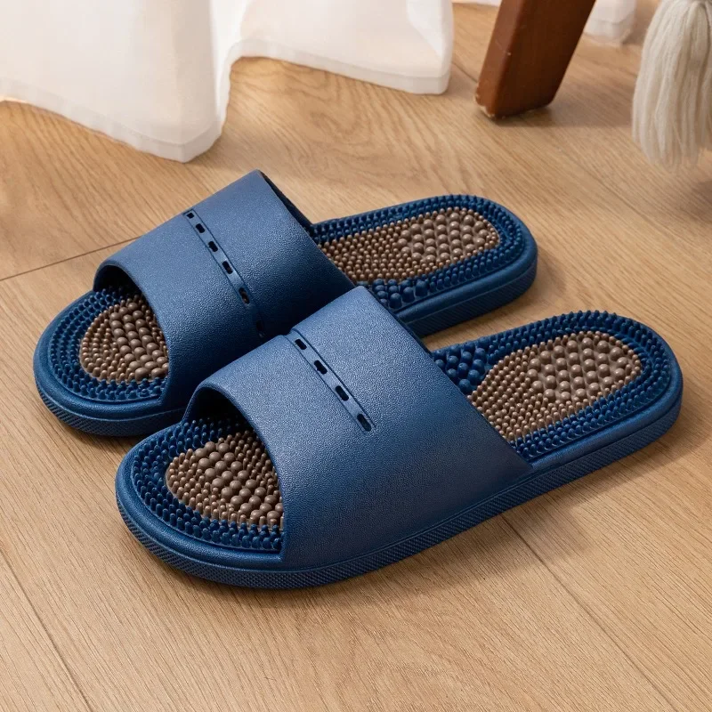 Summer Indoor Home Bathroom Bathtub Sole Acupoint Foot Therapy Non Slip Sandals Men's Slippers Massage Slippers Men's