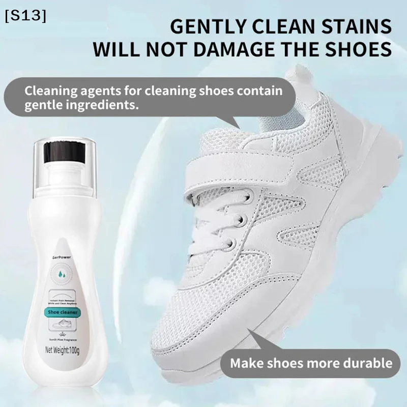 100ml White Shoe Cleaner Shoe Whitening Cleaner Sneaker Household Cleaner Strong Decontamination Foam Type Dry Cleaning Agent[Q]