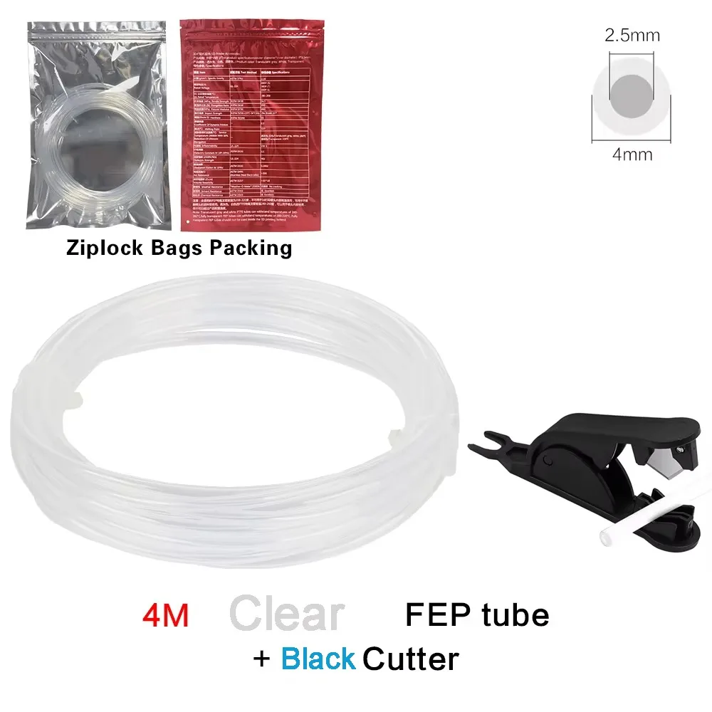 

PTFE 3D Printer Feeding Tube with Cutter 4x2.5mm Teflonto Pipe 4 Meters Long Bowden Extruder for Bambu Lab P1S AMS A1 mini