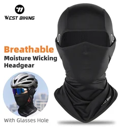 WEST BIKING Summer Outdoor Cycling Balaclava Full Face UV Protection Quick Off Mask Motorcycle Hood Moisture Wicking Sports Caps