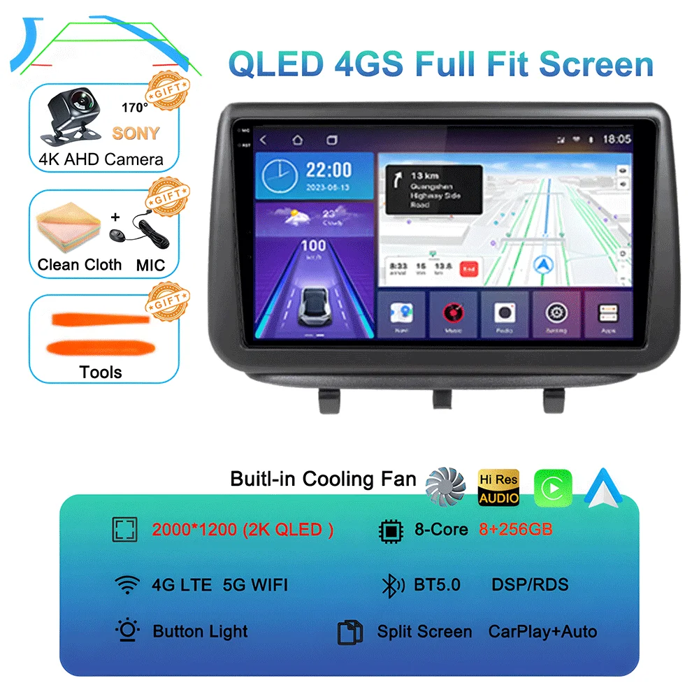 Auto radio multimediaspeler GPS CarPlay Auto 4G WIFI stereo head unit DSP voor Opel Meriva B 2009 - 2014 2K QLED Android 16