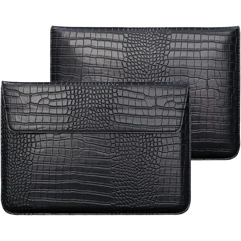 For Macbook Neo Pro Air 13 11 14 15 16 Inch Laptop Sleeve Crocodile Pattern PU Leather Magnetic Envelope Pouch Case Anti-scratch