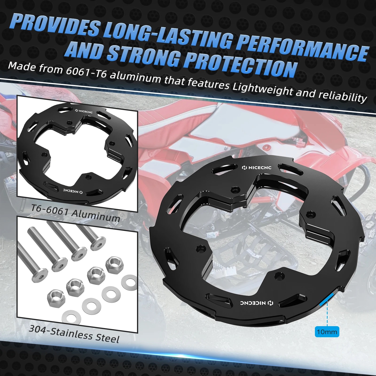 NICECNC Kettenradschutzabdeckung für Honda TRX450R TRX450ER 2006-2014 ATV Kettenradschutz Schieber 41201-HC0-000 – Detail 14