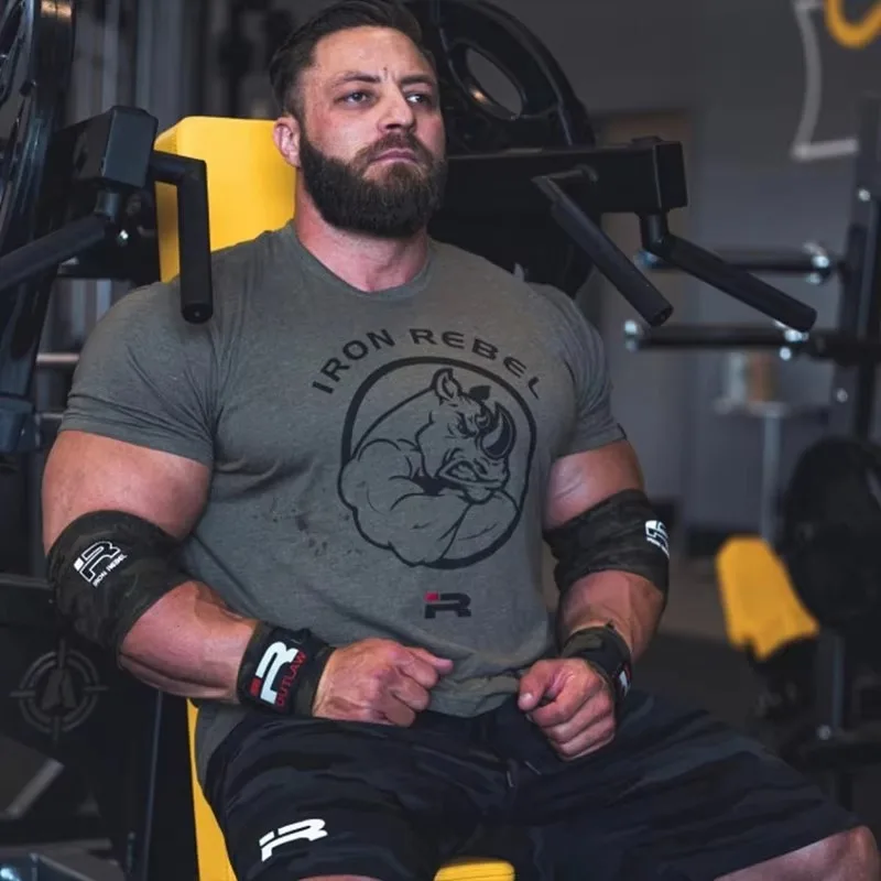 Classic Rhinoceros IR Iron Forged Rebel Gym Sport Trend Brand Graphic T-Shirt Cotton Men Women Streetwear Tee