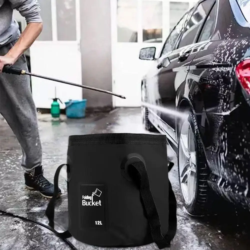 

12L Thickened Foldable Car Wash Bucket Bag Portable Car Outdoor Container Camping Accessories Cleaning Water Y7B9