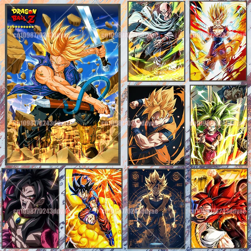 

Japanese Classic Anime Dragon Ball Character Super Saiyan Goku Vegeta Poster Modern Home Decor Wall Art Painting Birthday Gift