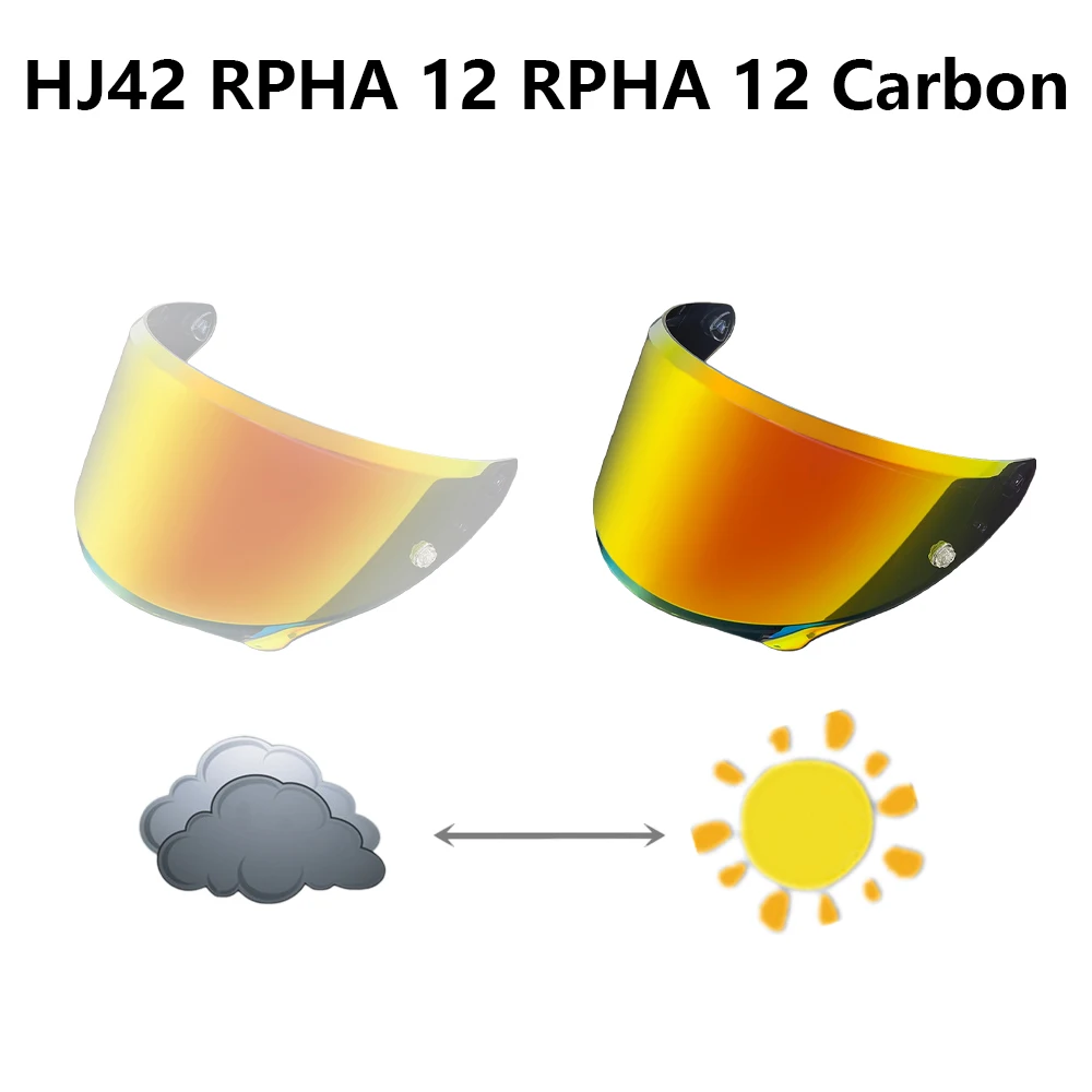 

Photochromic Red HJ42 Helmet face Shield for HJC RPHA 12 RPHA 12N RPHA 12 Carbon Helmet Visor Motorbike Accessories Glasses