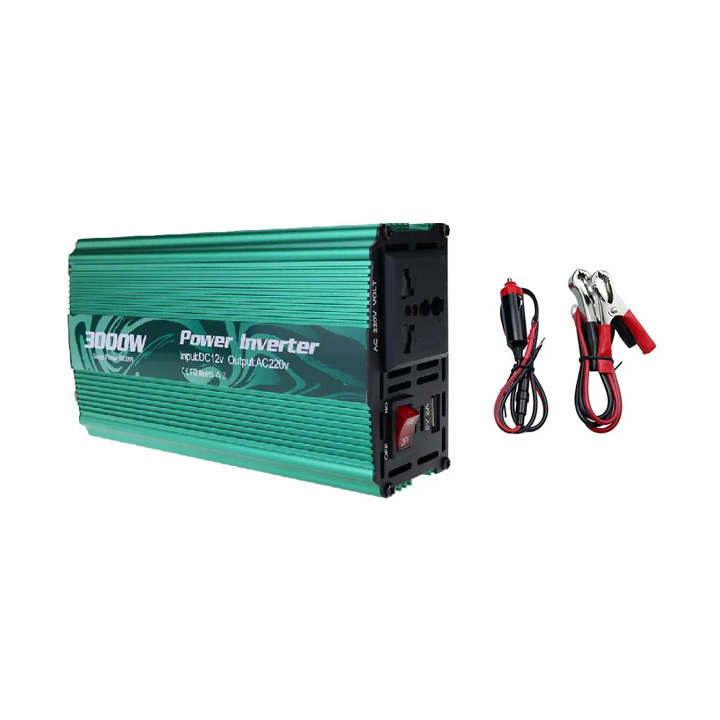 

Automobile Inverter DC 12V to AC 220V Sine Wave Emergency Converter Green