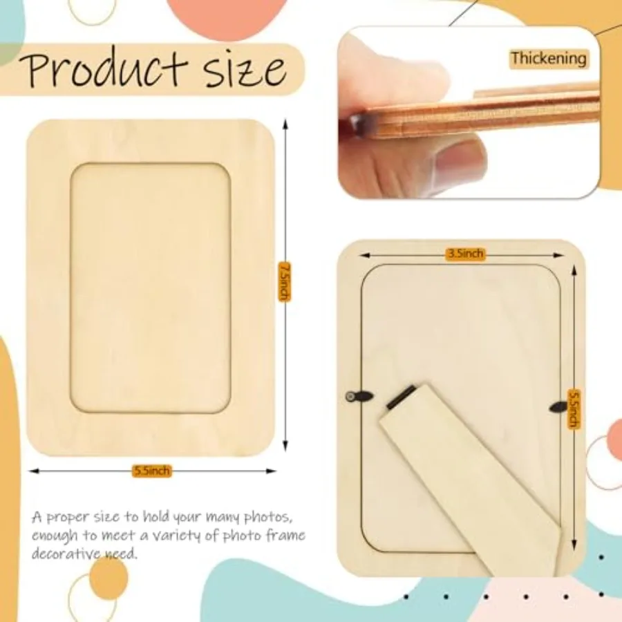 30 عبوة من إطارات الصور الخشبية للحرف اليدوية، إطارات خشبية لـ 4 × 6 صور، إطار خشبي غير مكتمل لملصقات الرسم DIY Art Pro