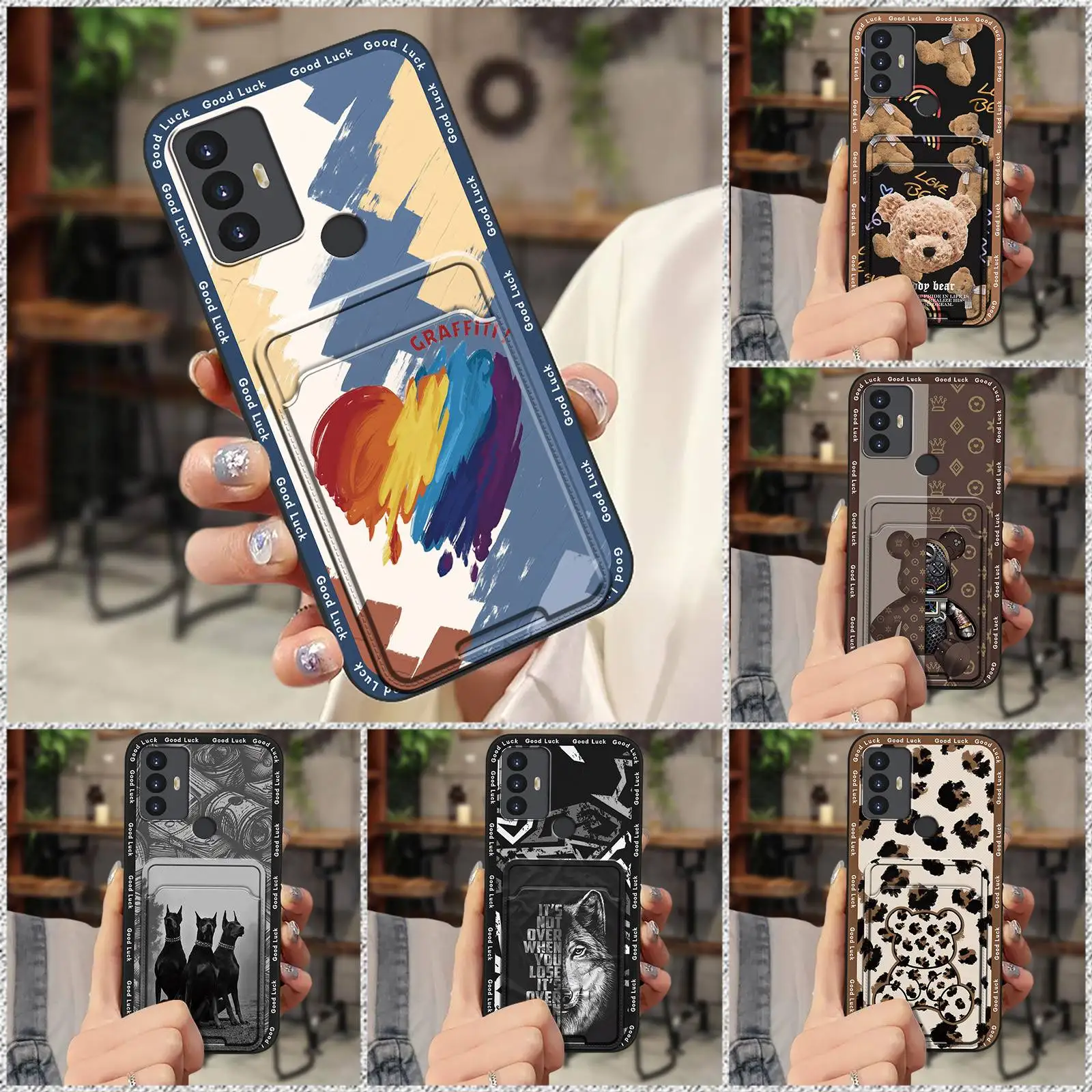 Shockproof Waterproof Phone Case For TCL 30SE/30E/306/305/Sharp Aquos V6/V6 Plus Graffiti Anti-knock Durable Soft case