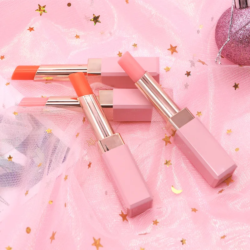 Cherry blossom color changing and plump lipstick lasting warmth color rendering moisturizing natural and dry lip makeup