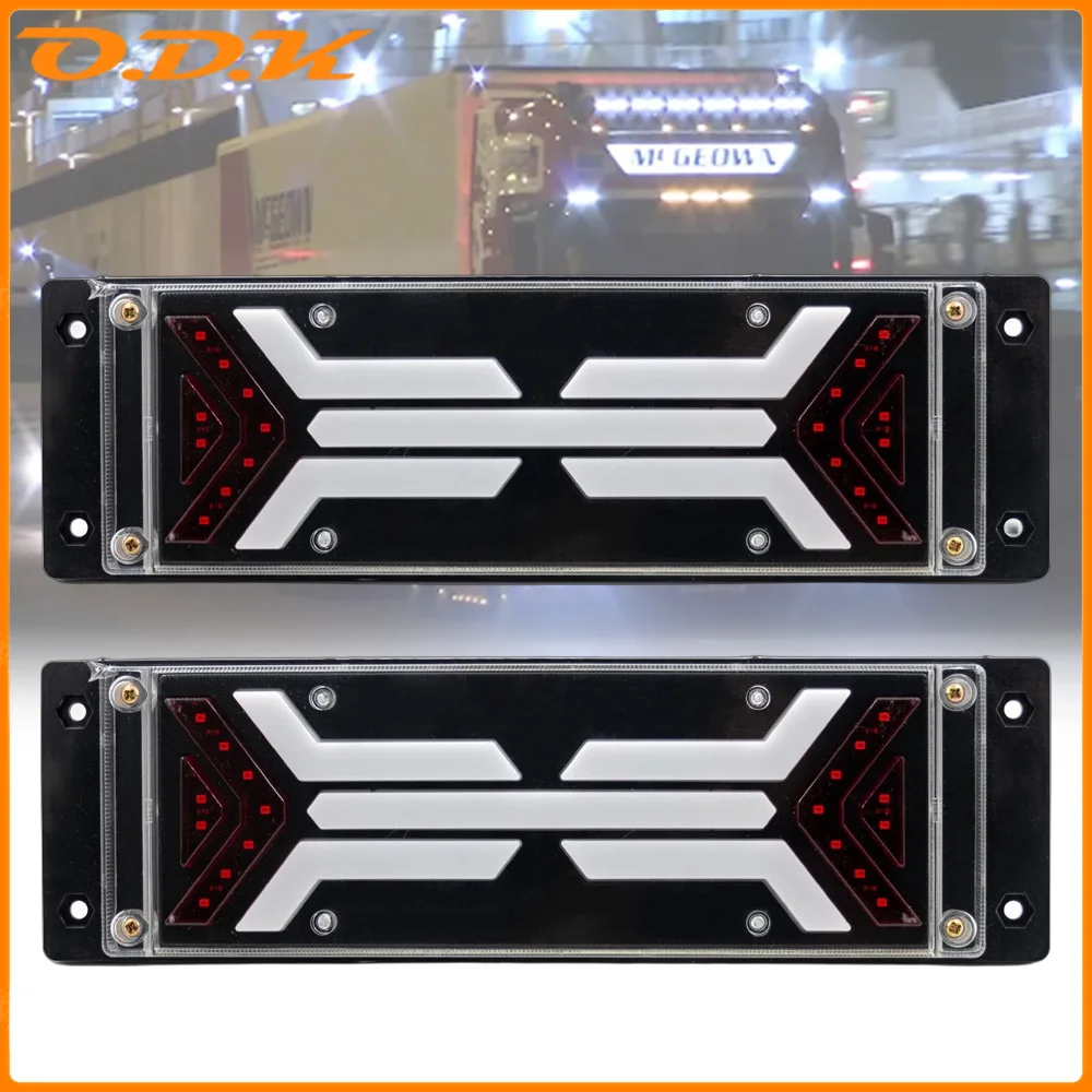 2PCS 12V LED Combination Tail Light Turn Signal lamps Brake Lamp Safety Reversing Light for Trailer Truck Tractor Camper Lights