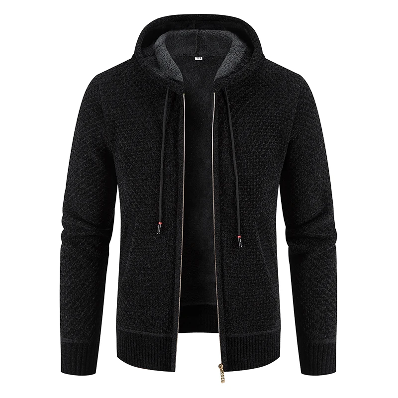 

Autumn Winter Men's Sweater New Solid Color Slim Fit Casual Men Jumper Sweater Thick Hooded Warm Knitting Mens Pullovers Sweater