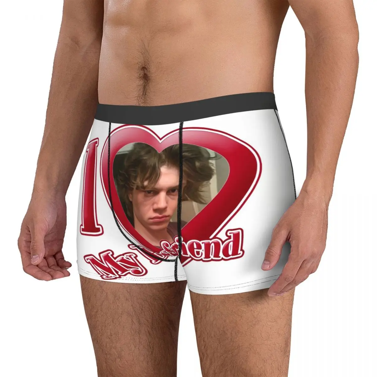 Evan Peters Collage Boxer para Homens, Cuecas, Shorts, Ventile Roupa Interior, Presentes de Namorado