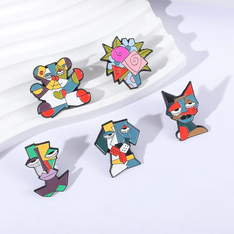 Urocze przypinki ze stopu z motywem kota, akcesoria, kreskówkowe przypinki ze zwierzętami, do mocowania na ubraniach.