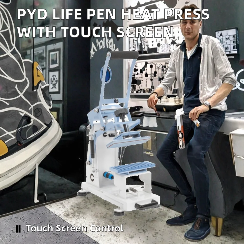 New Electric Semi-Automatic Pen Press Machine Sublimation Heat Transfer with Digital Touch Screen Custom Pens Logo Printed