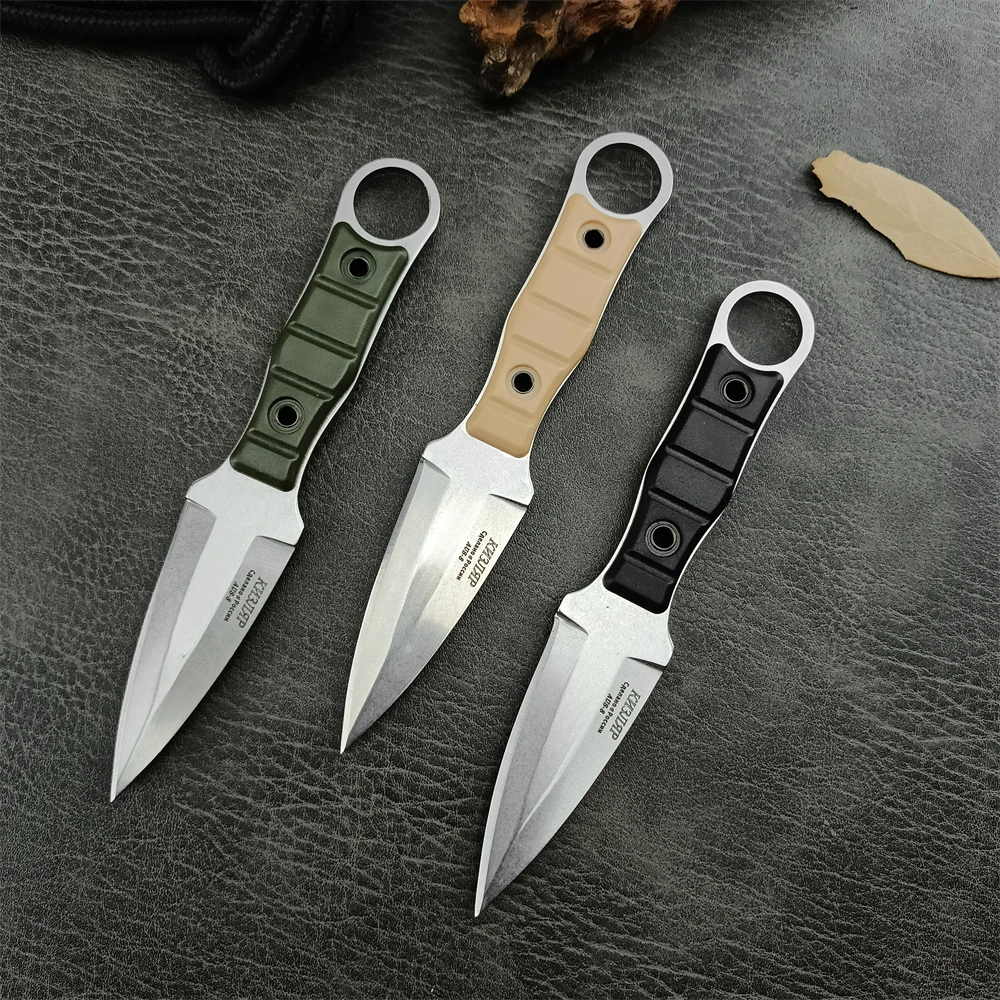 Tactical Kizlyar Hunting Camping Knives with sheath 8Cr13Mov Steel Fixed Blade Knife Utility Outdoor Self Defense EDC Multitool