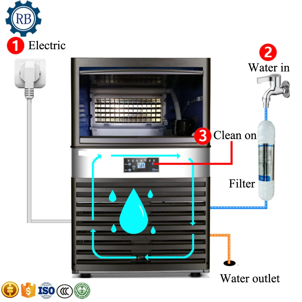 Машина для изготовления ледяных шаров двух назначений Коммерческая машина для изготовления льда Мини-машина для изготовления кубиков льда Машина для изготовления холодных шариков