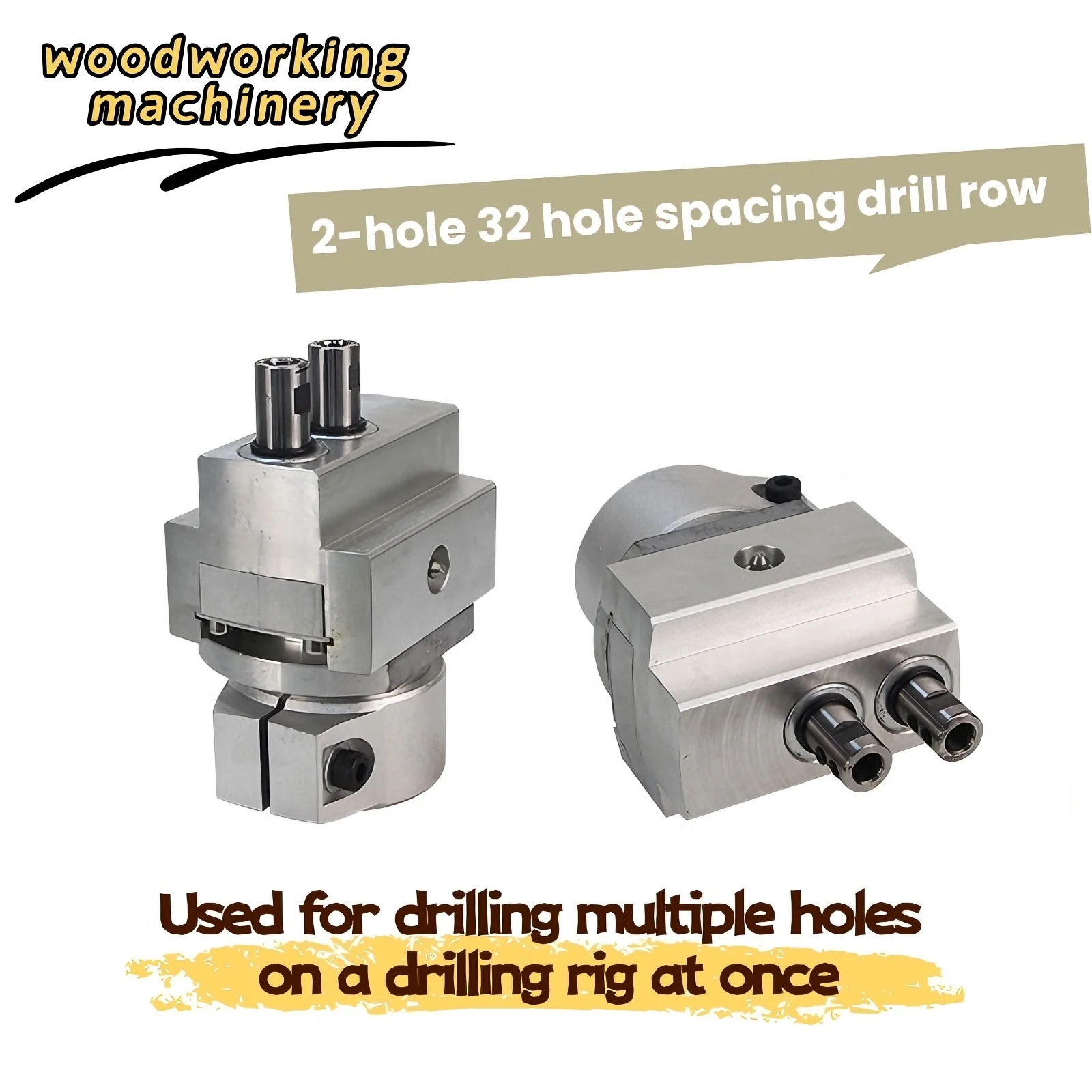 Woodworking Multi-Axis Drill Bag Connection Head 2-Hole 32 Spacing Woodworking Machinery for Precision Drilling And Connection