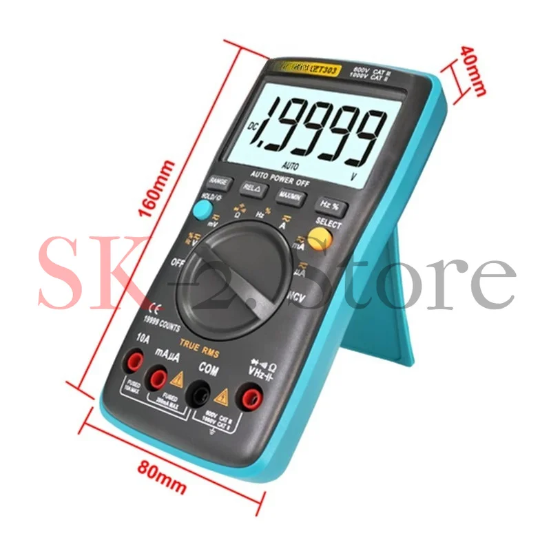 Suitable for ZOYI ZT303 True-RMS DC/AC Voltmeter Ammeter Resistance Capacitance Hz Temp Tester 19999 Counts