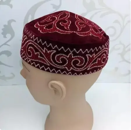 Kazakh Hat Xinjiang Embroidered Hat Uyghur Handmade Cross Embroidered Hat