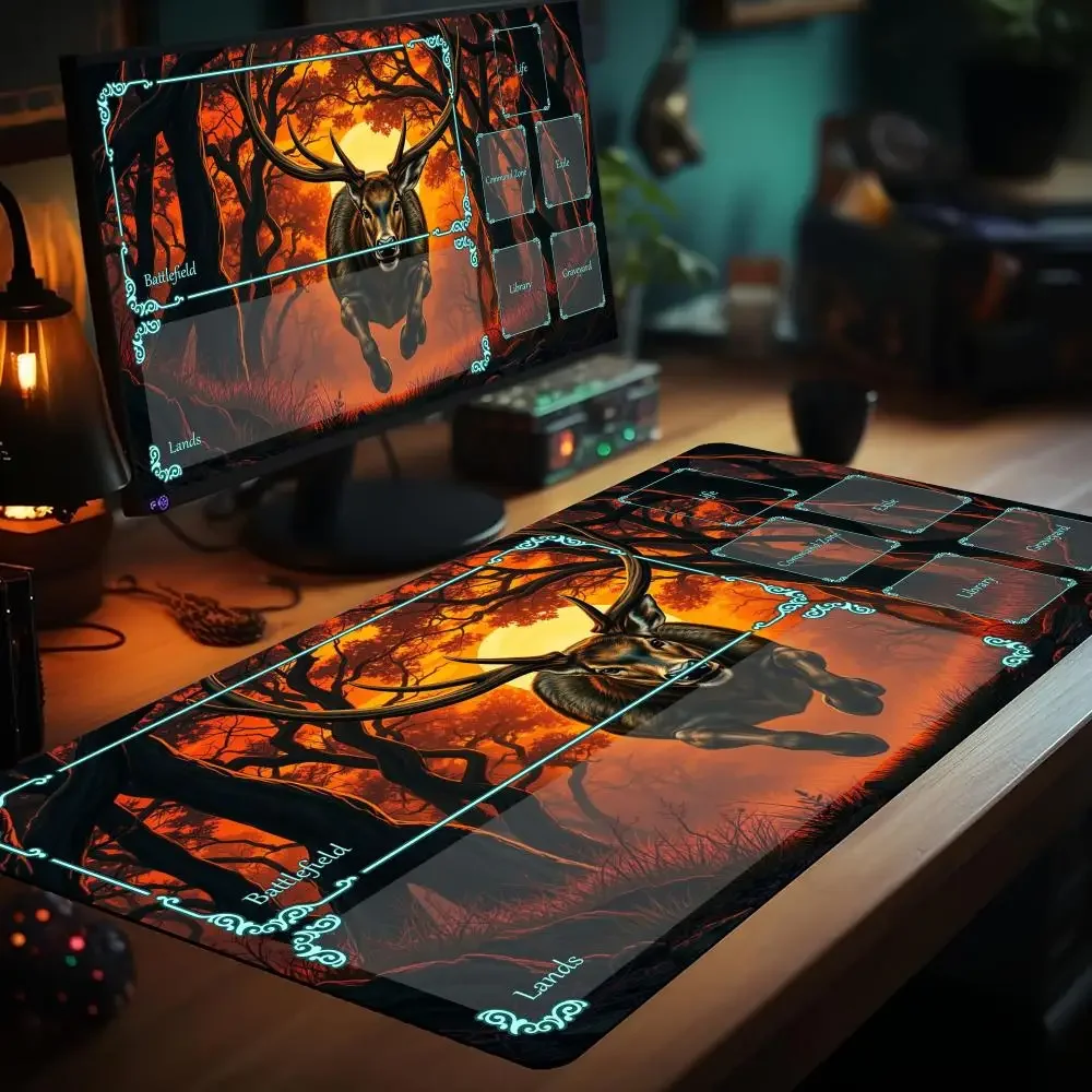 Game-specific magic game pad card game pad and regional fantasy Squirrel Warrior mtg game pad Commander battle