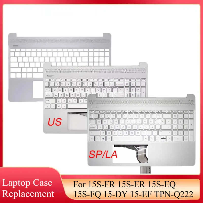 

Original New Laptop US Latin Spainish Keyboard For 15S-FR 15S-ER 15S-EQ 15S-FQ 15-DY 15-EF TPN-Q222 Palmrest Upper Cover Case