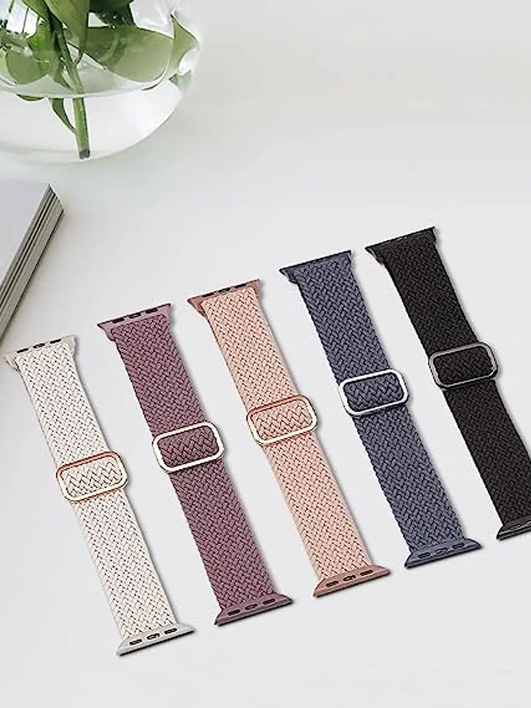 Nylon Strap For Apple watch Ultra band 49mm 44mm 45mm 40mm 41mm Braided solo loop bracelet correa iwatch Series 9 8 7 6 5 3 2 SE