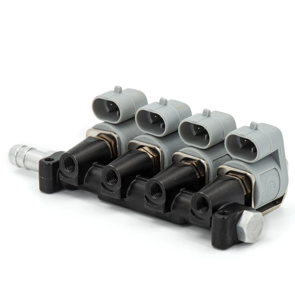2/3 Ohm Car Injector LPG/CNG Sequential Fuel System Injection Auto Gas Conversion Kit Injector Rail Black