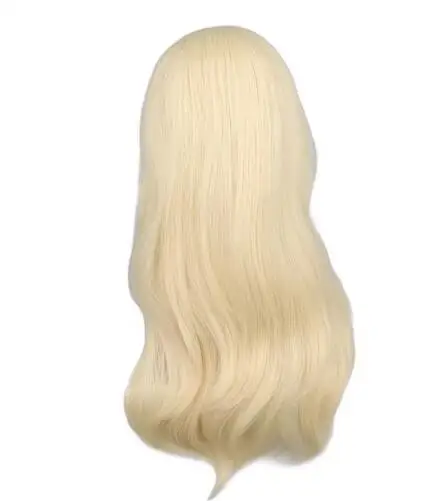 Barbie londe Wigs for Girls Long Curly Wavy Blonde Wigs with Bangs Synthetic Halloween Cosplay Costume Party Wig