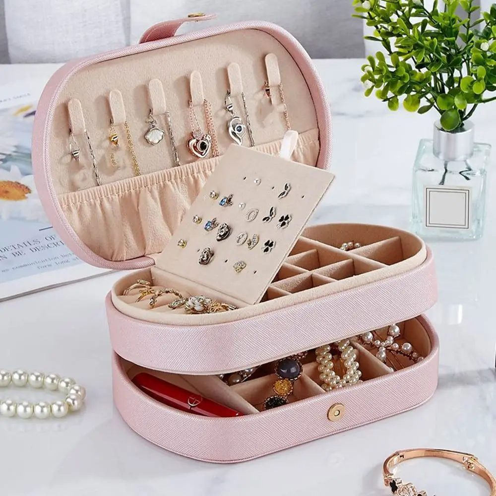 PU Leather Multi-layered Jewelry Box Anti-oxidation Waterproof Ring Earrings Storage Box Large Capacity Jewelry Storage Box