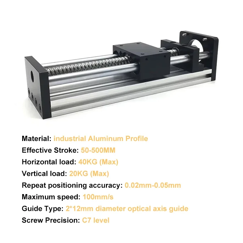 Vite a ricircolo di sfere motorizzata Guida lineare Asse XYZ Kit motore tavolo scorrevole CNC Vite a ricircolo di sfere 40KG SFU1204/1605/1610 Robot ad asse singolo