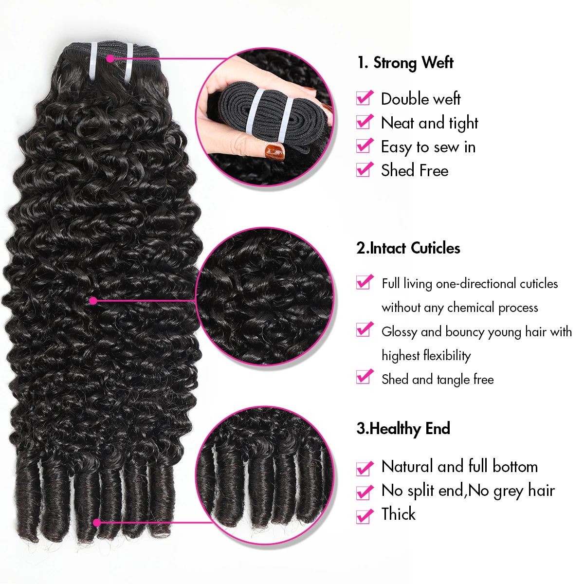 Mongolia Kinky Curly Hair Bundles With Spiral Curly Ends Kinky Curly Human Hair Weave Bundles Remy Hair Natural Black Color 12