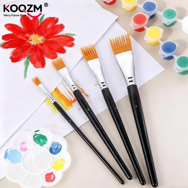 1/4Pcs Watercolor Brushes - Available In Multiple Sizes For Artists' Variety Of Painting Techniques Drawing Accessories
