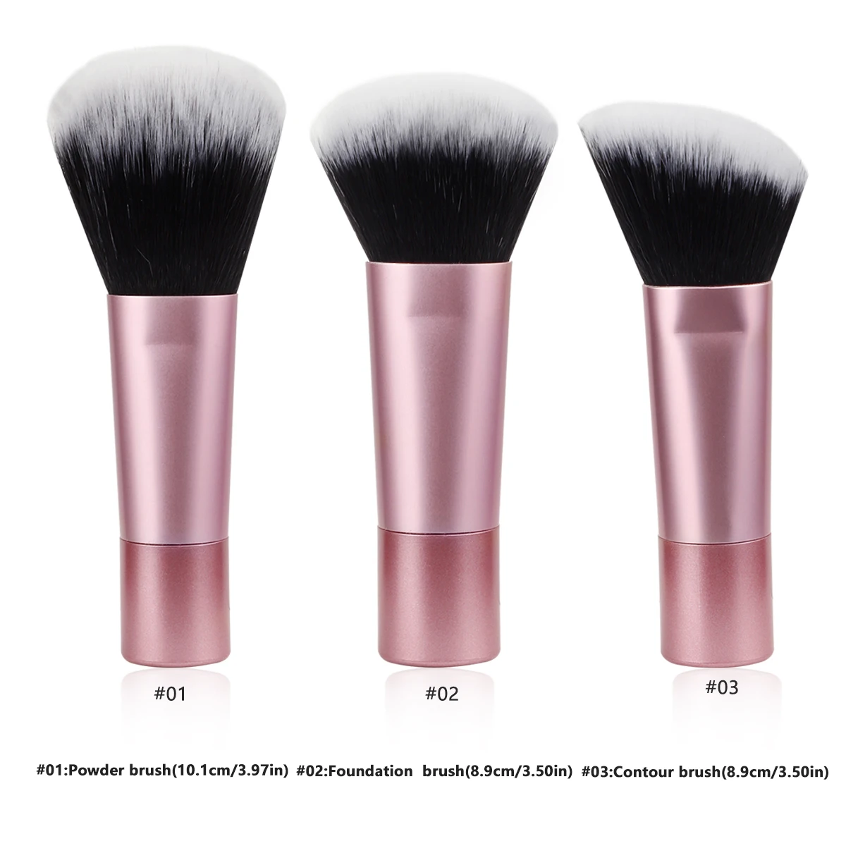 3pcs Mini Short Portable Makeup brush Blush Brush Contouring Brush Foundation Brush Loose Brush Cute brush