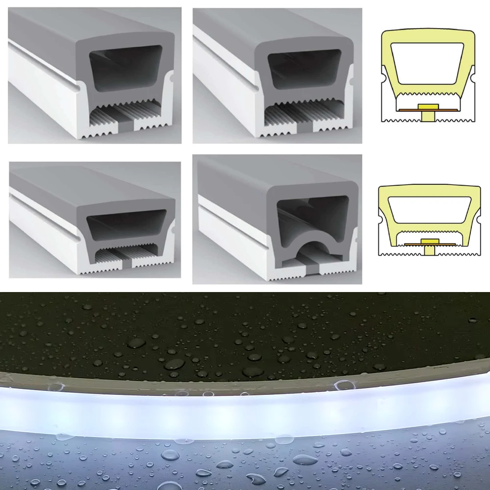 

Гибкая силиконовая неоновая трубка 0,5–5 м, 3-стороннее верхнее освещение для WS2811/WS2812, светодиодная лента SMD, защитная трубка для печатной платы, IP67