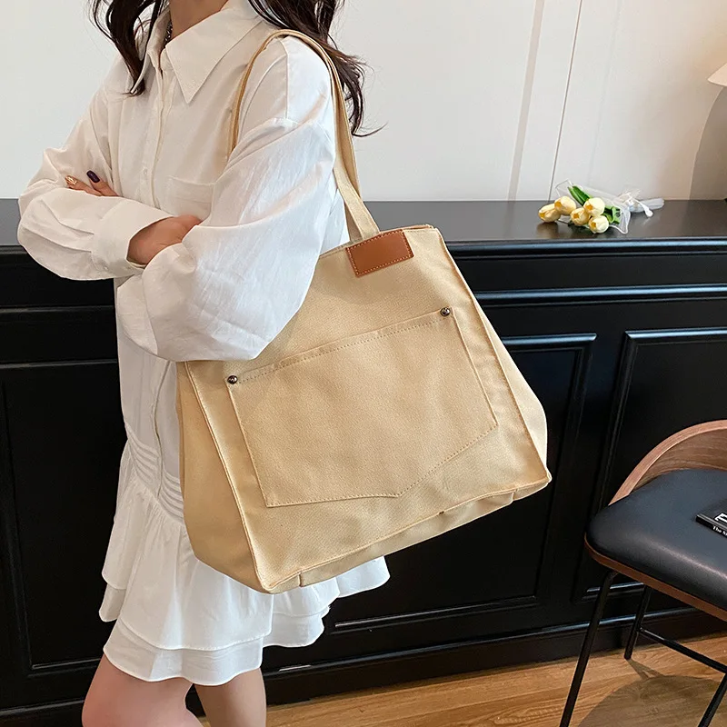

Woman Tote Bag Fashion Brand Cloth Shoulder Bag for Women 2025 Large Shoppers Designer Female Handbags Canvas Ladies Hand Bags