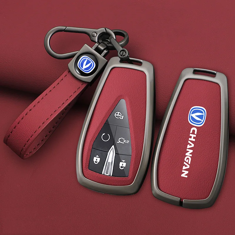 

Кожаный чехол для автомобильного ключа из цинкового сплава для Changan UNIT UNIK CS35PLUS CS55 PLUS CS75 PLUS Oshan X7 X5, автомобильные аксессуары