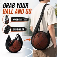 Single Ball Bag Mesh Basketball Carry Bag with Zipper Pocket Adjustable Shoulder Strap for Soccer Volleyball 2