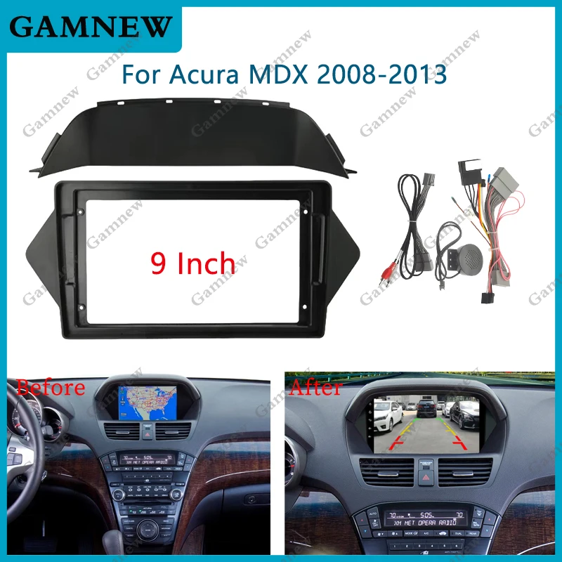 

9 Inch Car Frame Fascia Adapter Android Radio Dash Fitting Panel Kit For Acura MDX 2008-2013