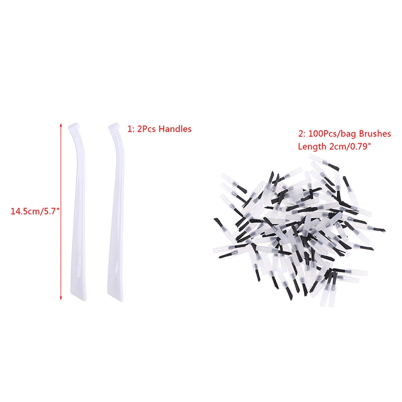 2/100PCS Dental Disposable Composite Brush Tips/Brush Handles For Dental Clinic Supplies