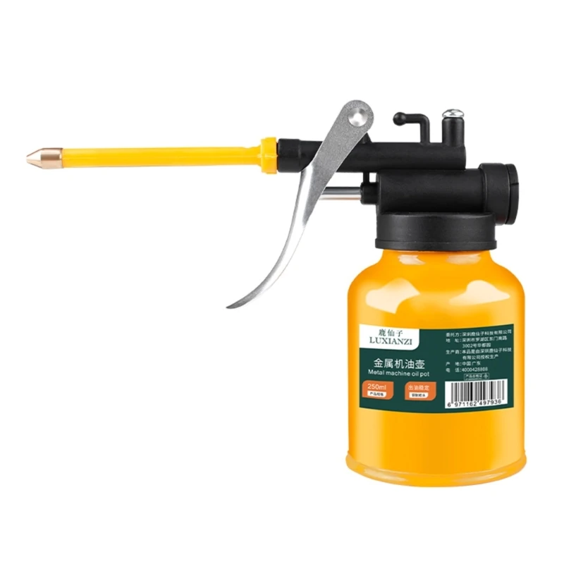 Oil Can High Pressure Hand Oiler Lubrication 250ml/8oz For Lubricants Oiler With Oil Hose Oil Pot Bottle Dropship