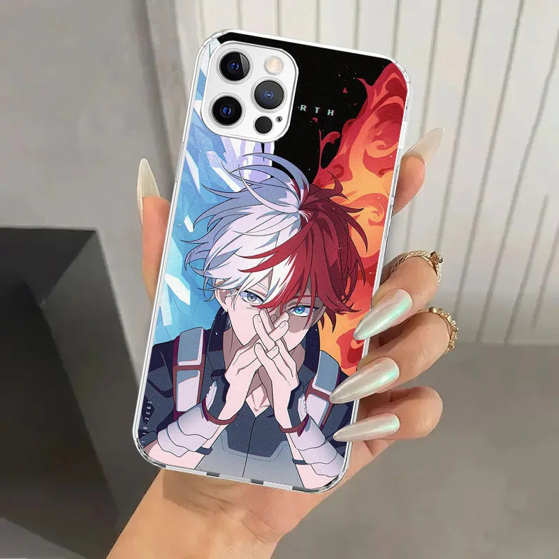 My Hero MHA Todoroki Shoto Phone Case for Iphone 16 15 14 13 12 Mini 11 Pro Max X XS XR 7 Plus 8 SE 2020 Soft Funda Print Shell