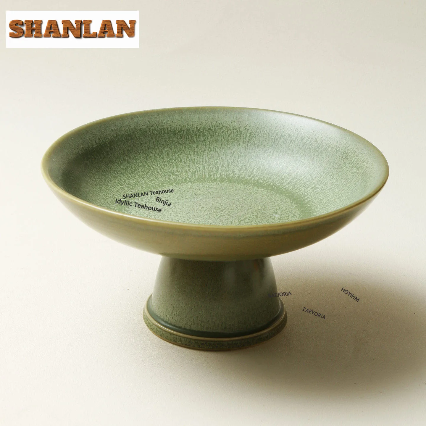 HOYIHM HOYIHM Matcha Green Large-sized Tall Legs Fruit Dishes Retro Pastry Plate Fruit Dishes Hospitality Dishes Supplies Decoration - Aliexpress Deal