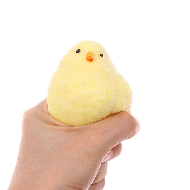 Handmade Yellow Big Chicken Plush Silicone Pinching Toys Cute Hen Chicks Taba Squeezing Toy Fuzzy Release Hand Stress