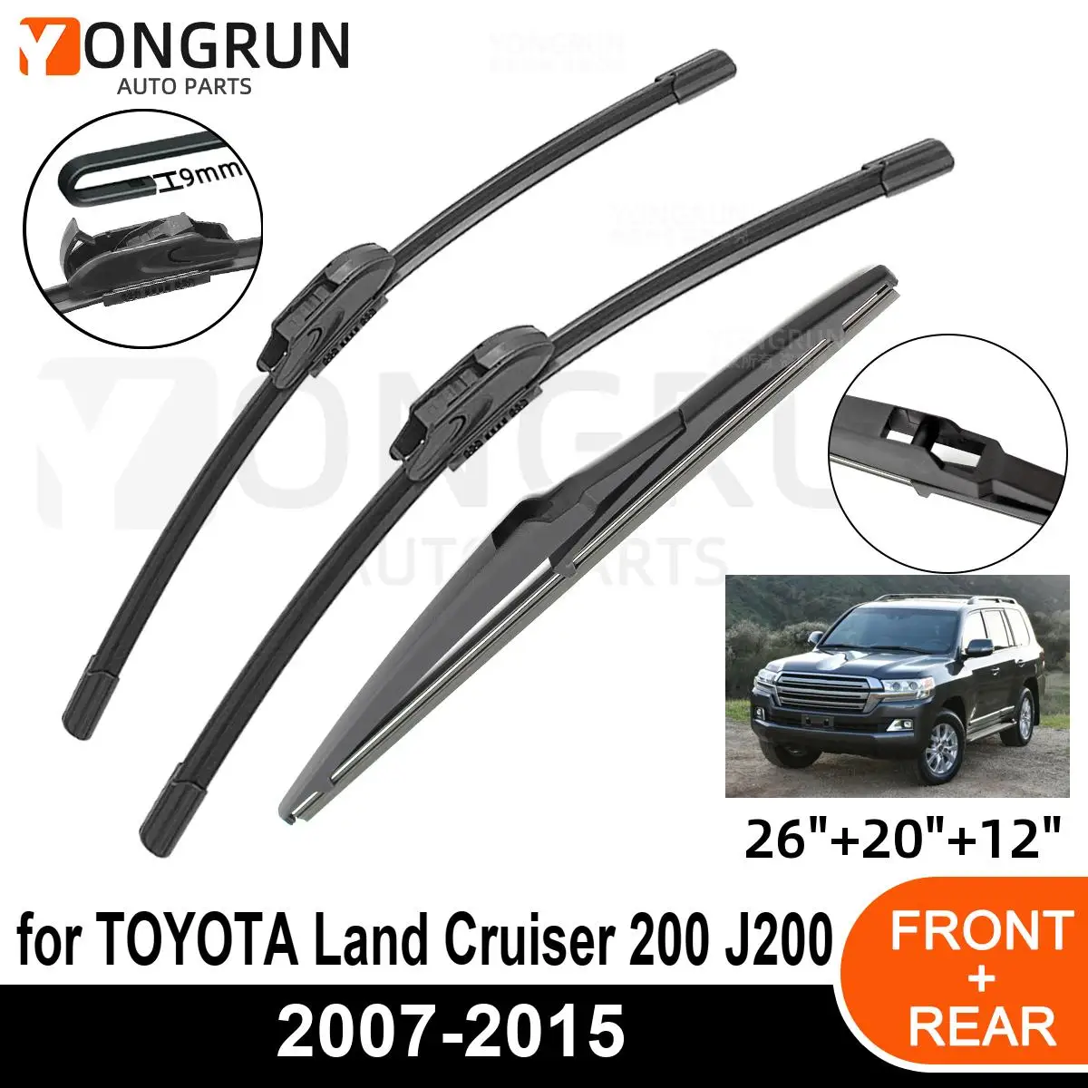 

Щетка стеклоочистителя для TOYOTA Land Cruiser 200, J200, 2007-2015, 3 шт.