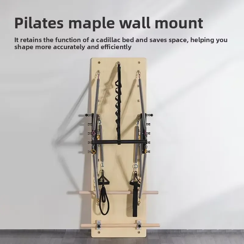 Maple Wood Wall Mounted Pilates Bar for Home Gym Fitness Training Large Equipment Custom Yoga Studio Workout Gear Custom