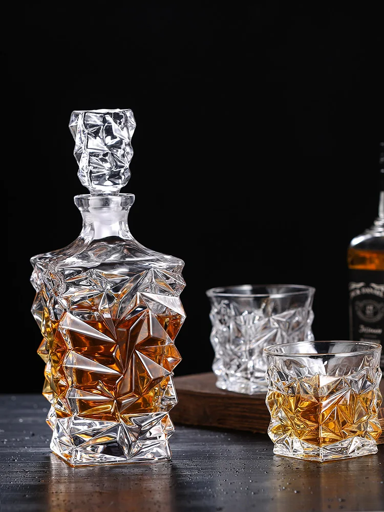 

European Luxury Whisky Glass Set Household Crystal Glass Wine Bottle Decanter Wine Bottle Wine Set Pot Drinkware Water Bottle