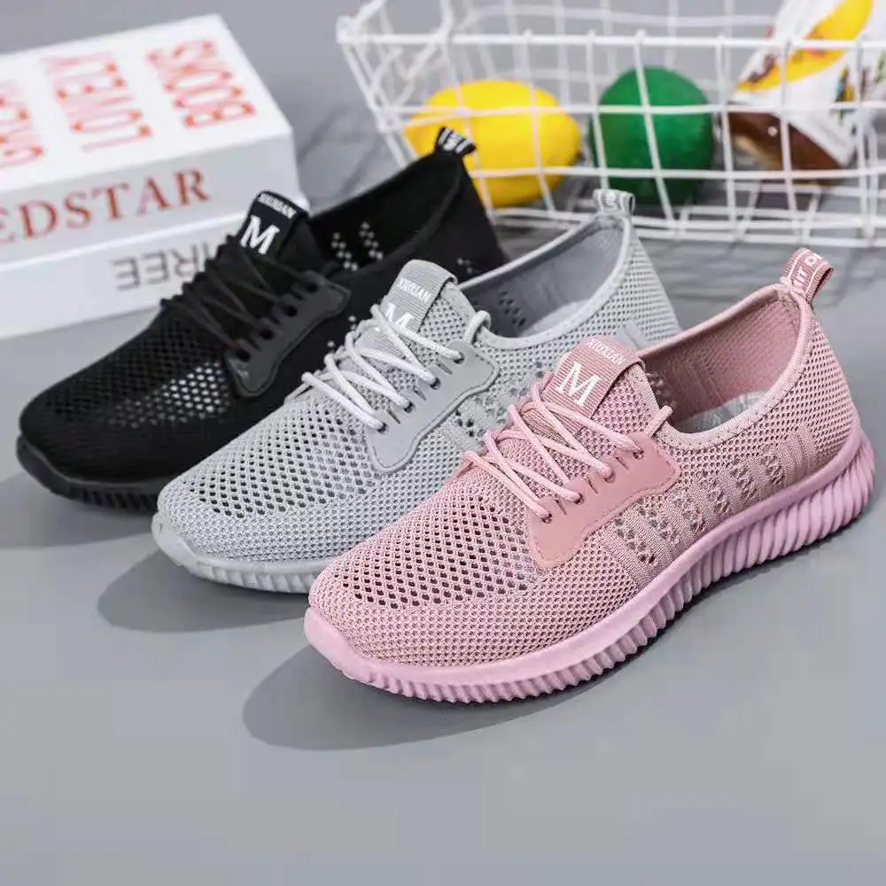 Women Shoes 2022 Mesh Platform Shoes Women Breathable Lace Up Sneakers Women Hollow Out Casual Shoes Zapatillas De Deporte