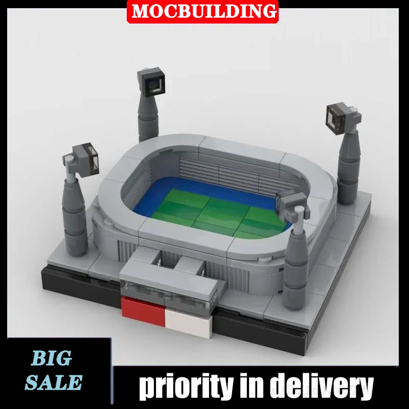 MOC City Architecture Stadium Football Model Building Block Assembly Club Street View Collection Series Toy Gifts